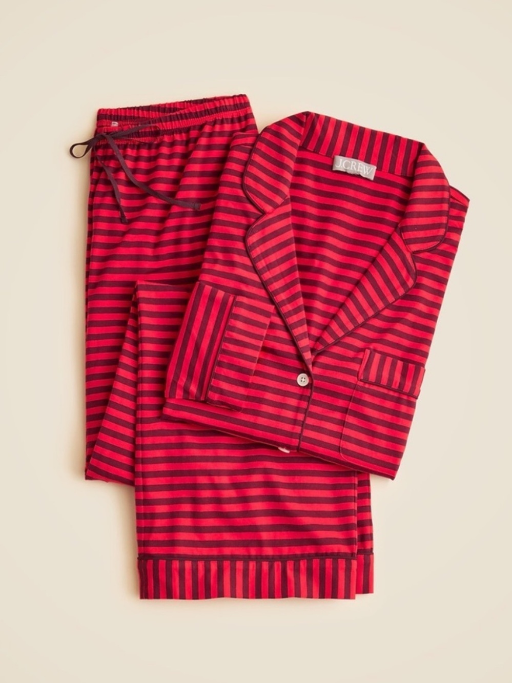J crew Dreamy cotton-blend pajama pant set in stripe
